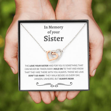 In Memory of Your Sister Interlocking Hearts Necklace - Love You This Much